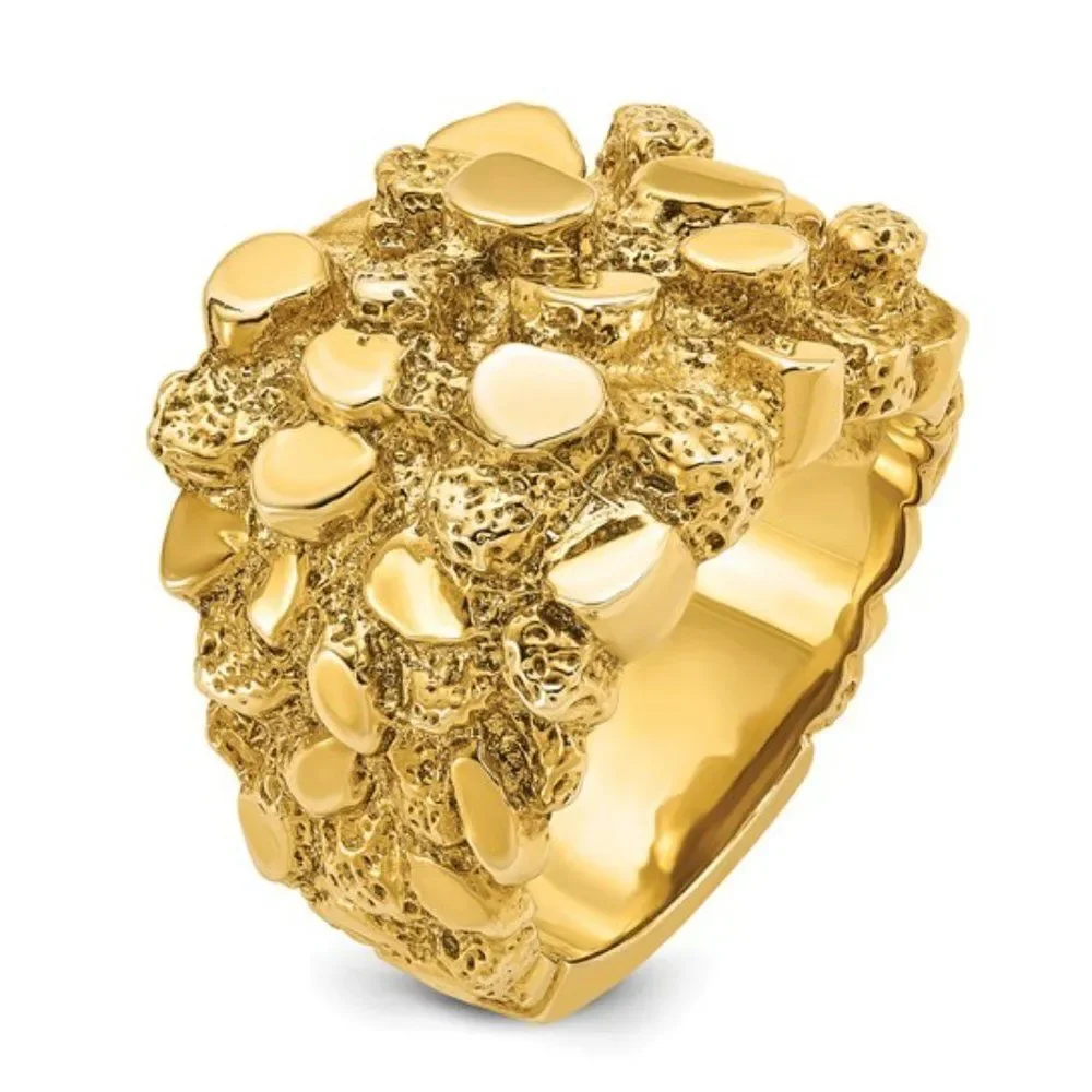10K Gold IBGoodman Man's Nugget Ring